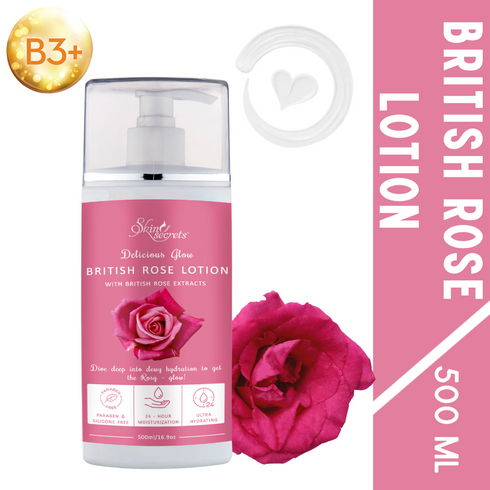 Skin Secrets British Rose Lotion for Nourished & Non-Sticky Glowy Skin