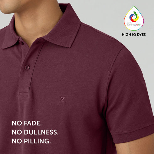 XYXX Nova Combed Cotton Polo T-shirts Merlot Maroon
