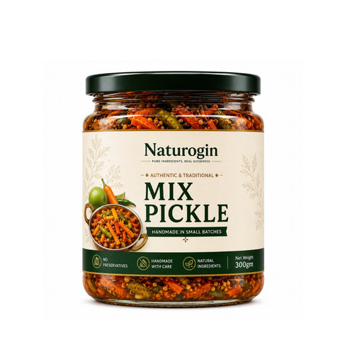 Naturogin Mix Pickle | Mixed Vegetable Achar | 300gm