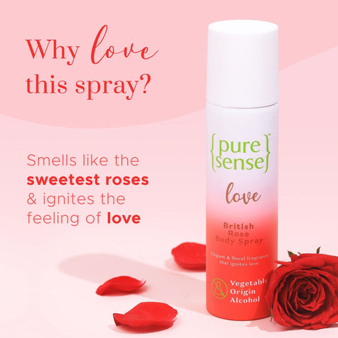 PureSense Love British Rose Body Spray | From the makers of Parachute Advansed