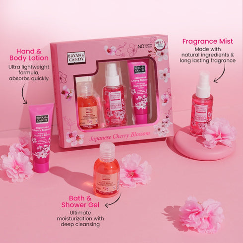 Bryan & Candy Cherry Blossom Bath Kit Gift Set Pack of 3