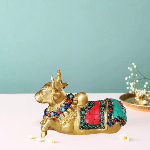 Brass Nandi Idol Statue 1.49Kg