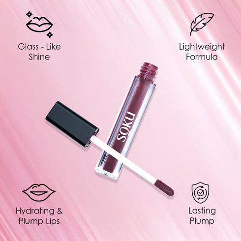 Soku Cosmetic WINK & WOW Plumping Lip Gloss - Berry Blush
