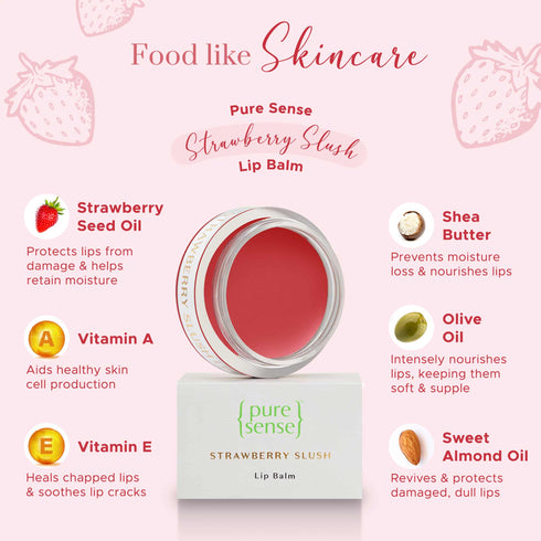 PureSense Strawberry Slush Lip Balm 5ml + Coffee Cake Lip Balm 5ml | From the makers of Parachute Advansed