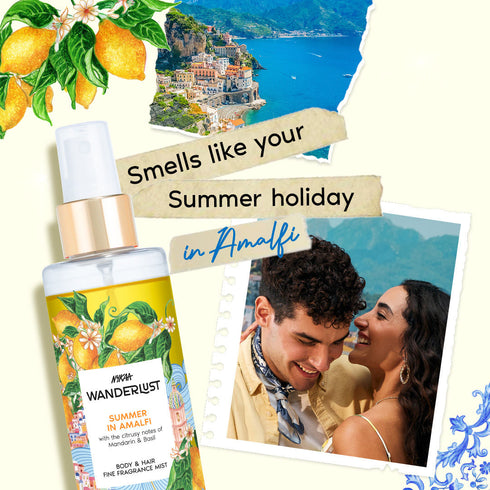 Wanderlust Summer in Amalfi Fresh Citrus Perfume Mist with Mandarin & Basil for Body & Hair