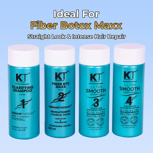 Kt Professional Keratin Fiber BTX MAXX Starter Kit Keratin Treatment Smoothens Repairs & Strengthens Frizzy Damaged Hair
