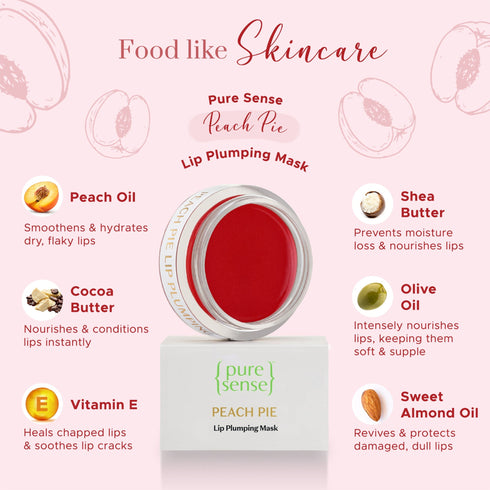 PureSense Peach Pie Lip Plumping Mask | From the makers of Parachute Advansed