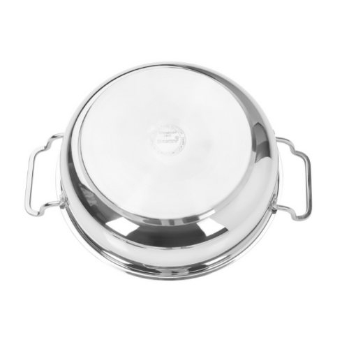 Vinod Doniv 3 Piece Majestic Sandwich Bottom Cookware Set 1 Piece Kadhai with Lid 24 cms 1 Piece Sauce Pan with Lid 14 cms and 1 Piece Fry Pan 20 cms