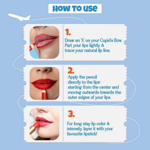 LoveChild Extraaa Lit| Passport Pucker Lip Booster Matte Liner Red