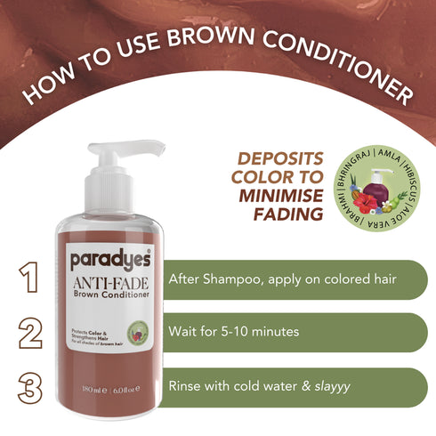 Paradyes Hazel Brown Glossy Hair Tint with Anti Fade Brown Conditioner