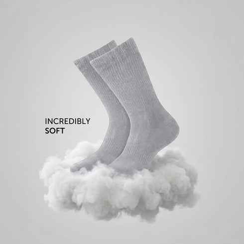XYXX Crew-Length Socks - Cement Grey