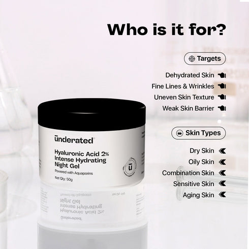 Underated 2% Hyaluronic Acid Intense Hydrating Night Gel