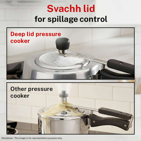 Prestige Nakshatra Plus Svachh Aluminium Spillage Control Pressure Cooker 5 L Silver