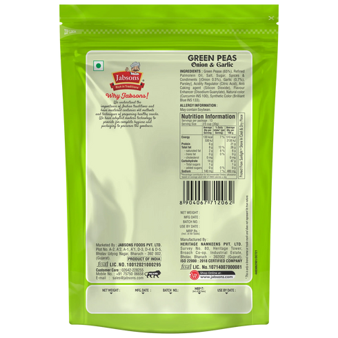 Jabsons Foods Green Peas Onion Garlic Namkeen