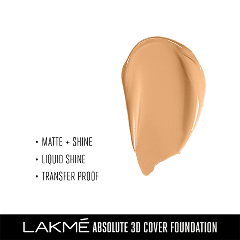 Lakme Absolute 3D Cover Foundation | Warm Natural 15 ml