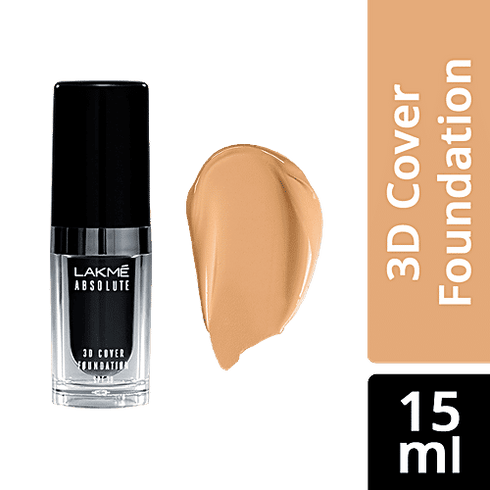 Lakme Absolute 3D Cover Foundation | Warm Natural 15 ml