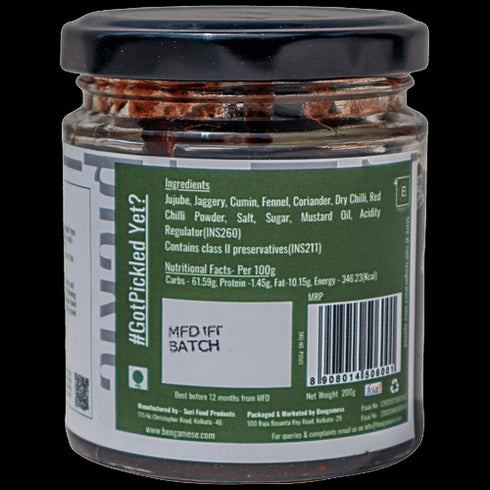 Bengamese Jujube Pickle Infused With Jaggery