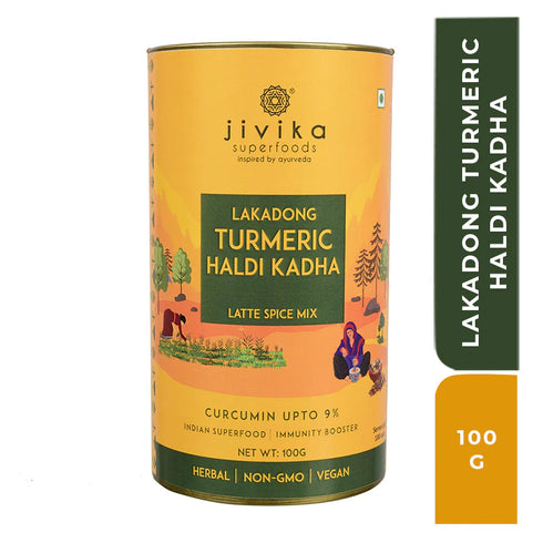 Jivika Naturals Lakadong Turmeric Haldi Kadha Latte Spice Mix