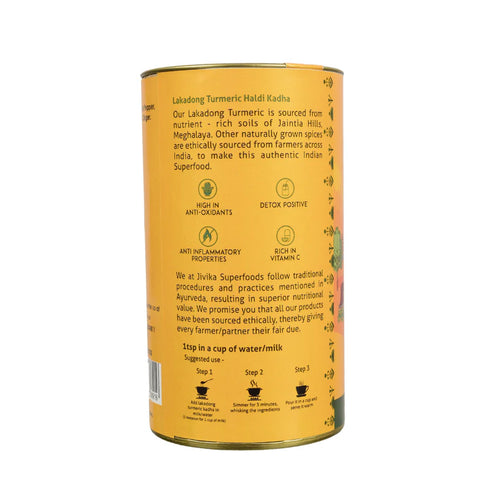 Jivika Naturals Lakadong Turmeric Haldi Kadha Latte Spice Mix