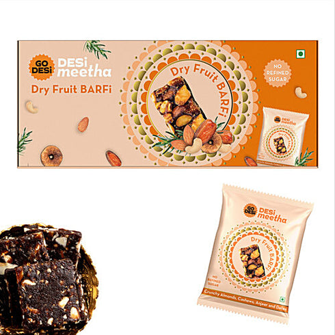 Go Desi Dry Fruit Barfi |Pack of 6