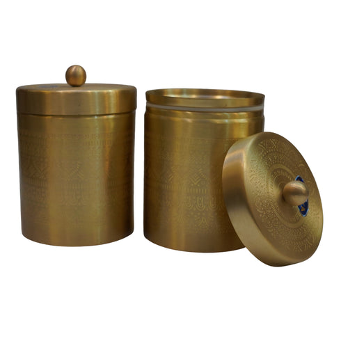 Brass Jar with Lid for Tea Sugar and Spice 419G 1 PCS
