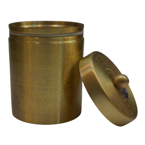 Brass Jar with Lid for Tea Sugar and Spice 419G 1 PCS