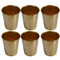 Pure Brass Plain Water Drinking Glass | Pack of 6