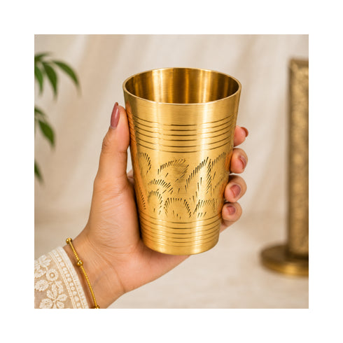 Pure Brass Lassi Drinking Glass | Pack of 6