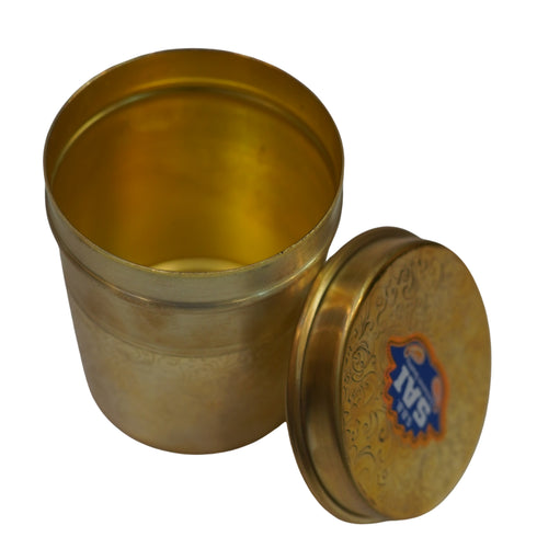 Brass Jar with Lid for Tea Sugar and Spice 181g Each (Pack of 2)