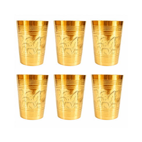 Pure Brass Lassi Drinking Glass | Pack of 6
