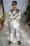 Kzari Phoenix Gray Mirror-Embroidered Chanderi Silk Kurta