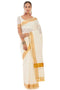 Vasthrlay White Cotton Kasavu Saree Borders
