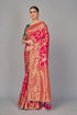 Vasthrlay Banarasi Pure Kanjivaram Style Silk Pink Saree With Blouse Piece For Wedding