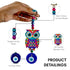 Multi Colored Owl Shaped Blue Glass Evil Eye Hanging
