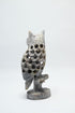 Natural Soapstone Owl Sculpture Hand Carved Jali Work Showpiece Figurine