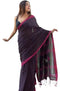 Vasthrlay Kalamkari Wedding Blacklining Black Saree With Blouse Piece