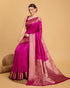 Vasthrlay Silk Kanjivaram Kanchipuram Pink Saree With Blouse Piece