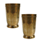 Pure Brass Embossed Design Tumbler Glass | Pack of 2