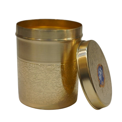 Brass Jar with Lid for Tea Sugar and Spice 238g Each 1 PCS