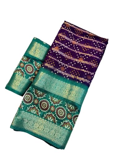 Vasthrlay Kalamkari Bandhani Contrast