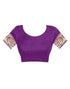 Vasthrlay Banarasi Jacquard Purple Saree With Unstitched Blouse Piece