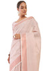 Vasthrlay Peach Tissue Kasavu Saree Borders