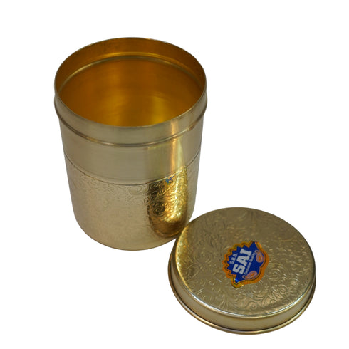 Brass Jar with Lid for Tea Sugar and Spice 238g Each 1 PCS