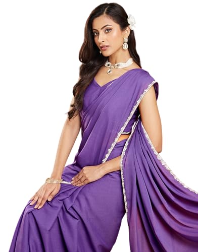 Vasthrlay Pink Border Unstitched Saree