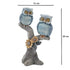 The Decorshed Blue Owl Figurine Set Handcrafted Resin Owl Statue for Home Decor