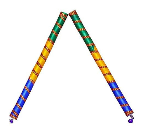 Anshri Multicolor Wooden Multicolor Dandiya Garba Sticks
