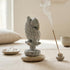 Handmade Soapstone Owl Statue for Home Decor | White Marble Finish Lucky Owl Showpiece
