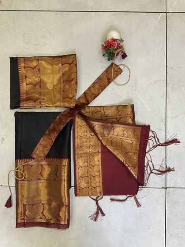 Vasthrlay South Indian Traditional Unstitched Half Saree For Girls