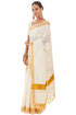 Vasthrlay White Cotton Kasavu Saree Borders