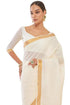 Vasthrlay White Cotton Kasavu Saree Borders